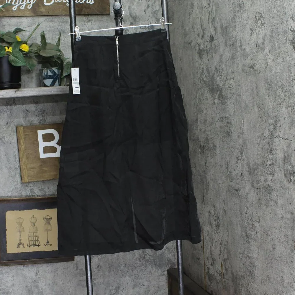 NWT DKNY Womens Cargo Skirt Organza P4BNUWEN Black 0